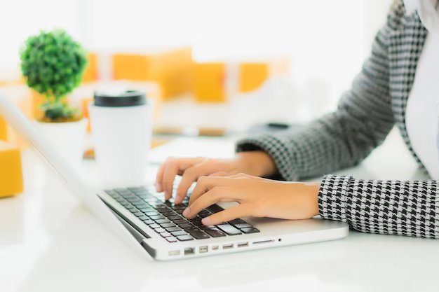 Portrait beautiful young asian business woman work from home with laptop mobile phone with cardboard box ready shipping 74190 10336